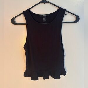 Forever 21 Black Sleeveless Ruffle Top